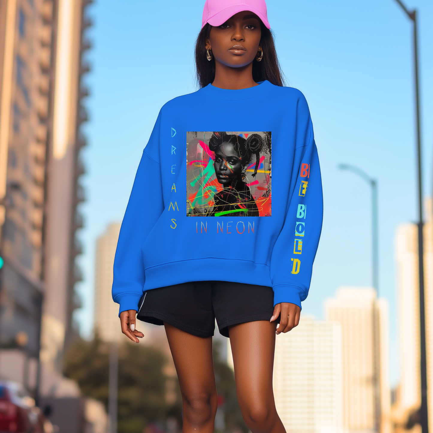 Indie 90's Punk Rock Sweatshirt - Dreams in Neon