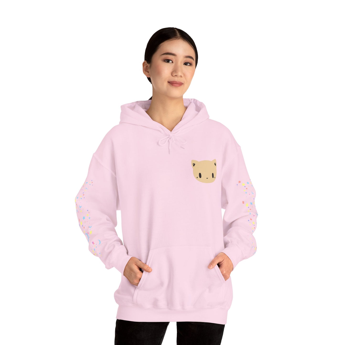 Pocket Kitty Vintage Hoodie, Pastel Kawaii Polaroid Harajuku