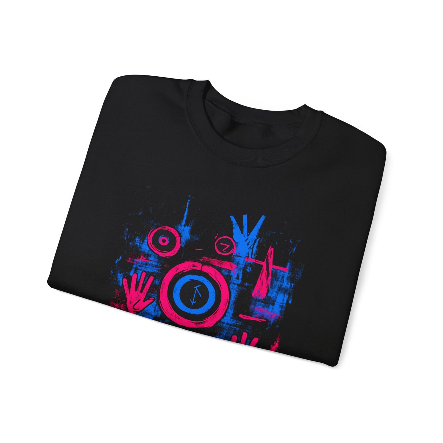 Graphic Abstract Colorful Unisex Crewneck, Minimalist Fashion Street Art