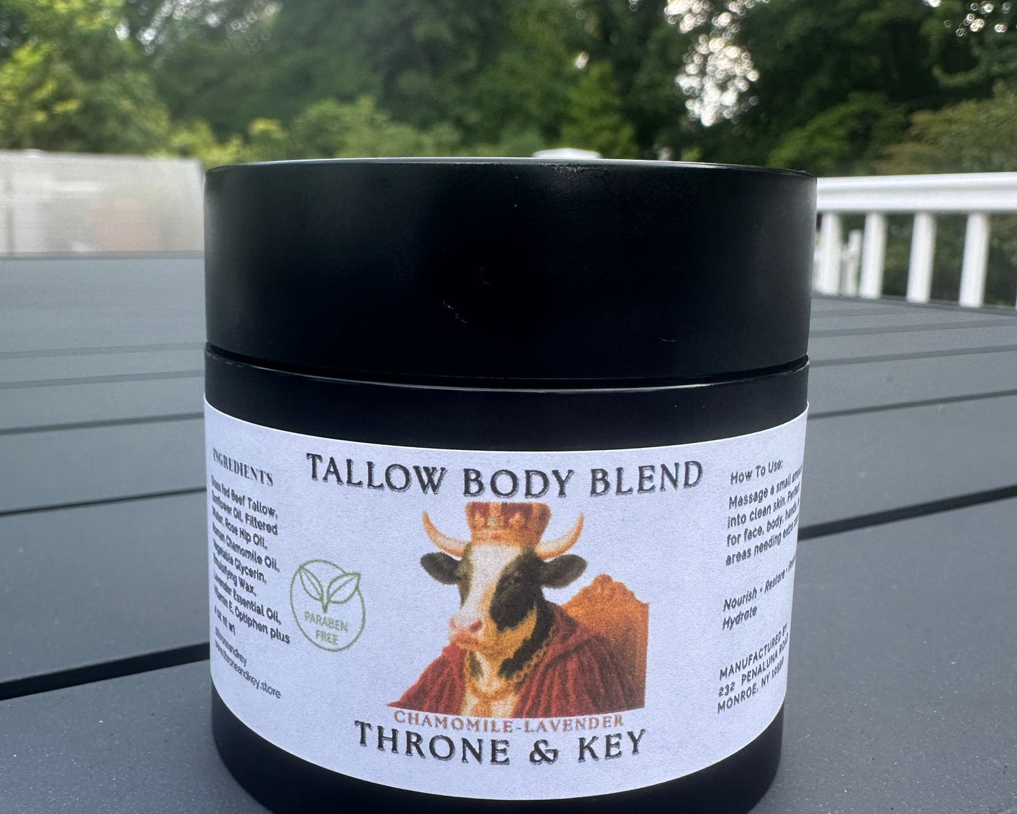 Organic Grass-Fed Tallow Body Cream: Rosehip & Chamomile Hydrating Lotion