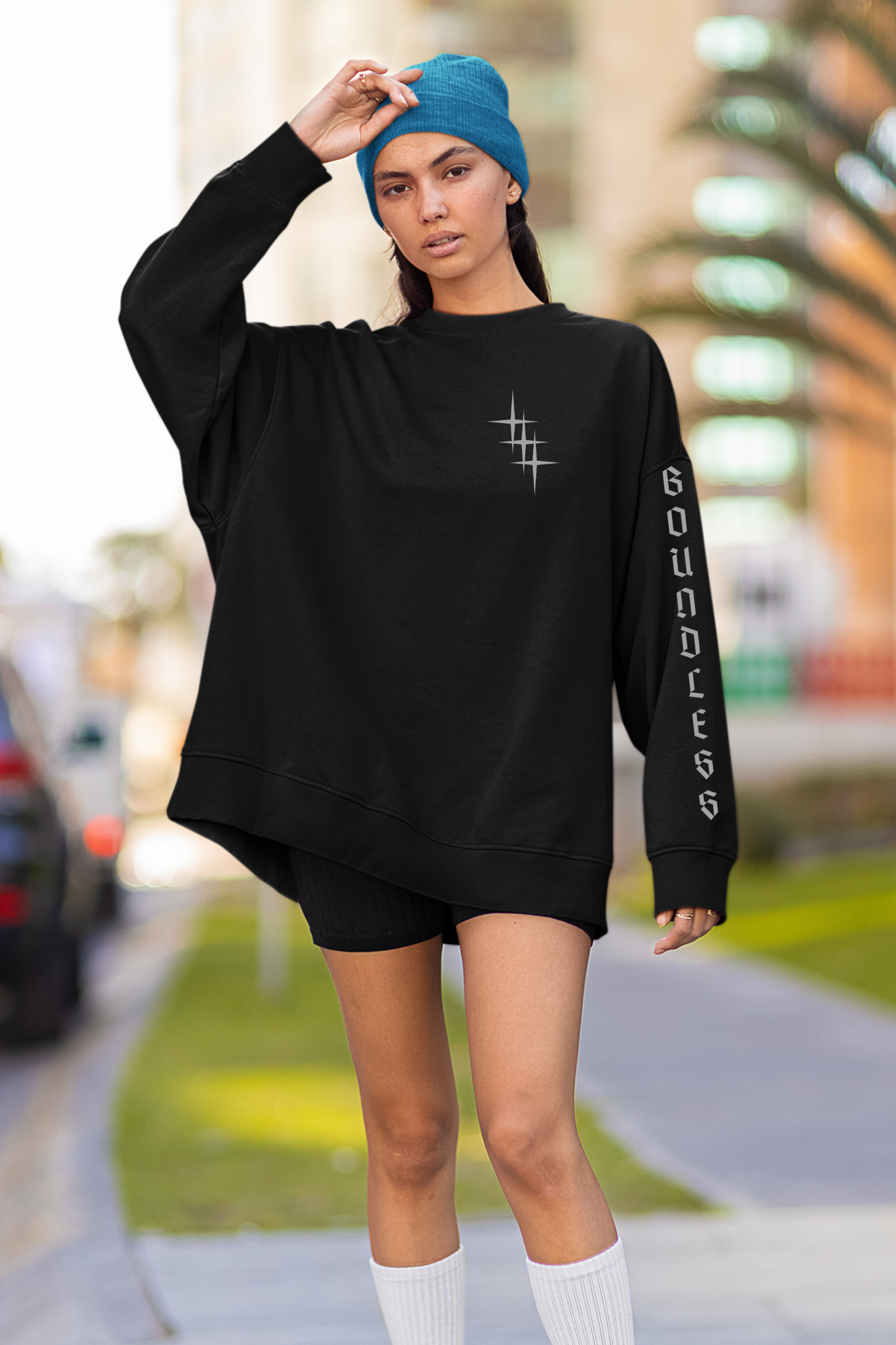 Unisex Anime Sweatshirt, Aesthetic, Minimalist Gothic Boundless Crewneck