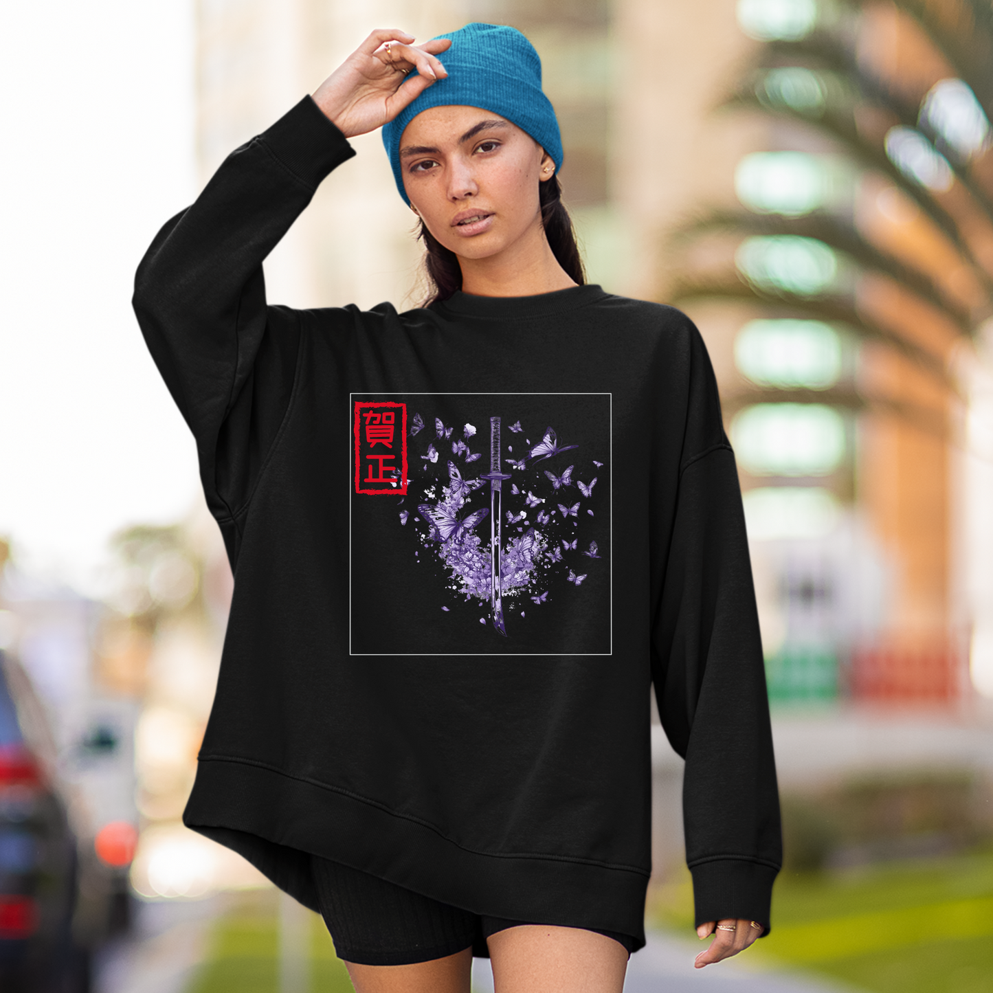 Subtle Japanese Anime Streetwear - Katana Butterfly Sword