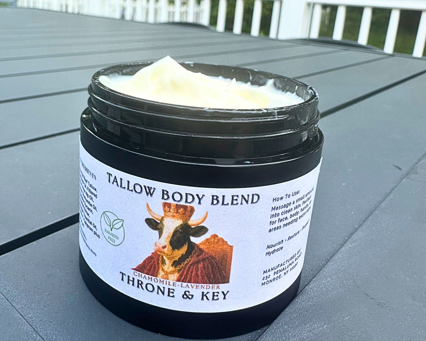 Organic Grass-Fed Tallow Body Cream: Rosehip & Chamomile Hydrating Lotion