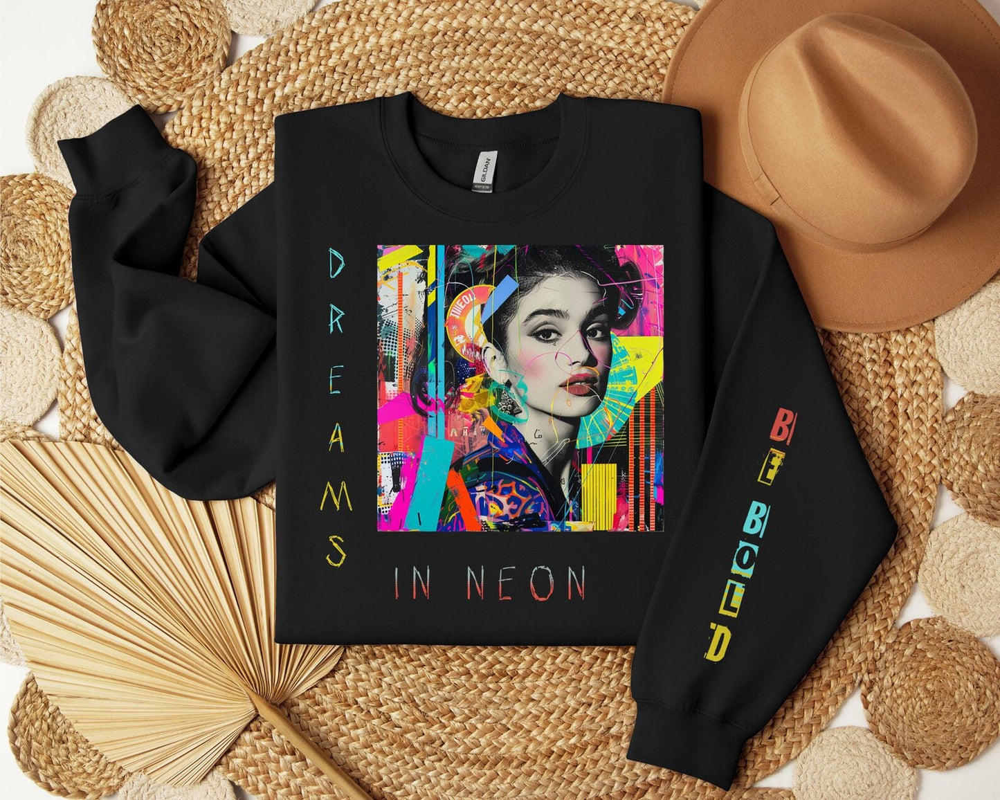Dreams in Neon 90's Graphic Punk Rock Sweatshirt