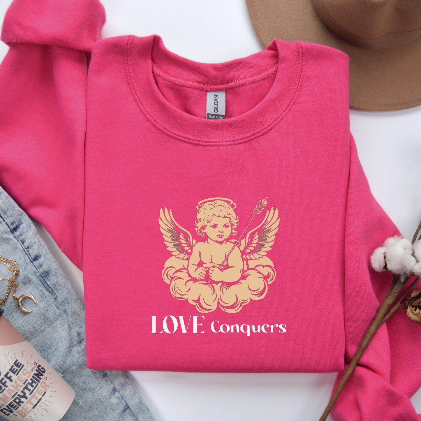 Love Conquers Cherub Sweatshirt - Light Academia
