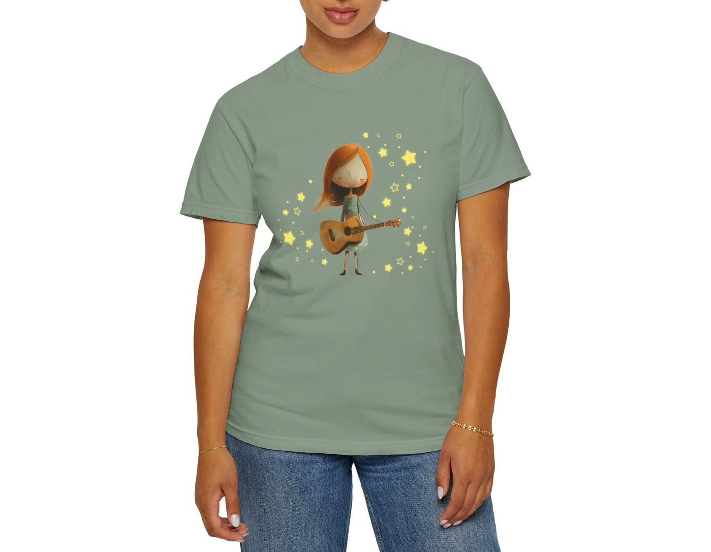Guitar Girl Pop Art Shirt - Coquette VSCO Rockstar Design