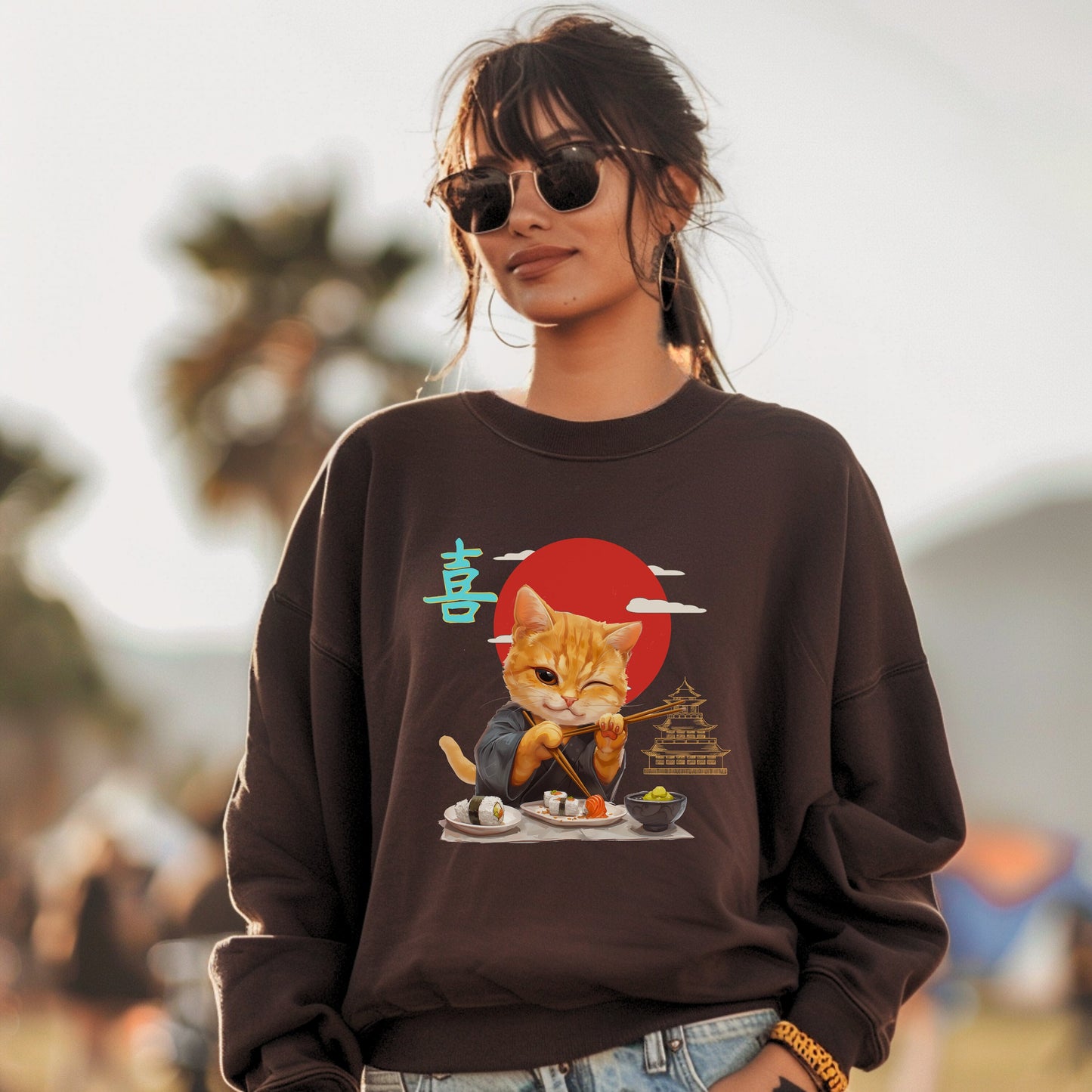 Sushi Ramen Cat Sweatshirt