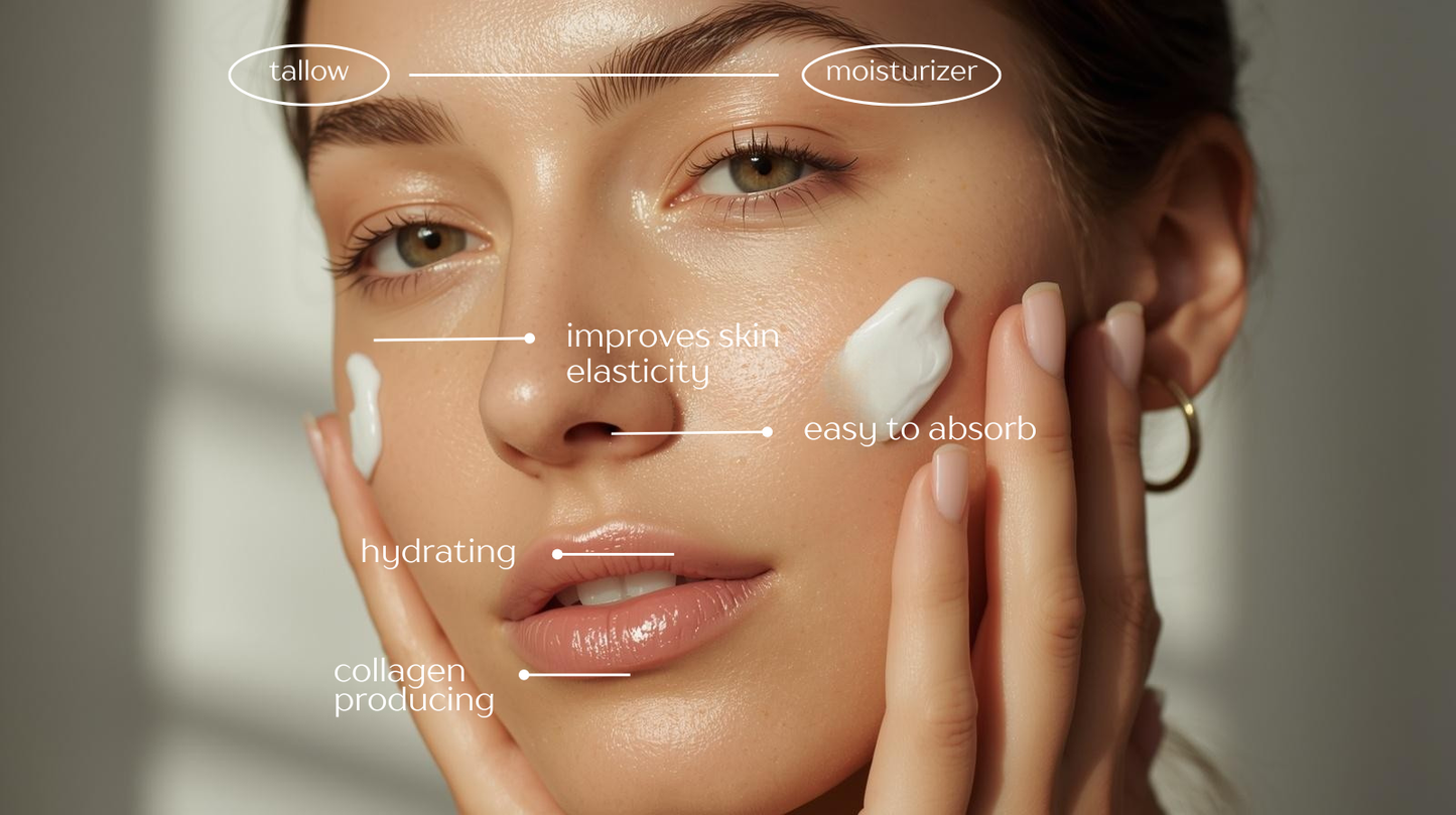 Organic Grass-Fed Tallow Body Cream: Manuka Honey, Rosehip & Chamomile Hydrating Lotion