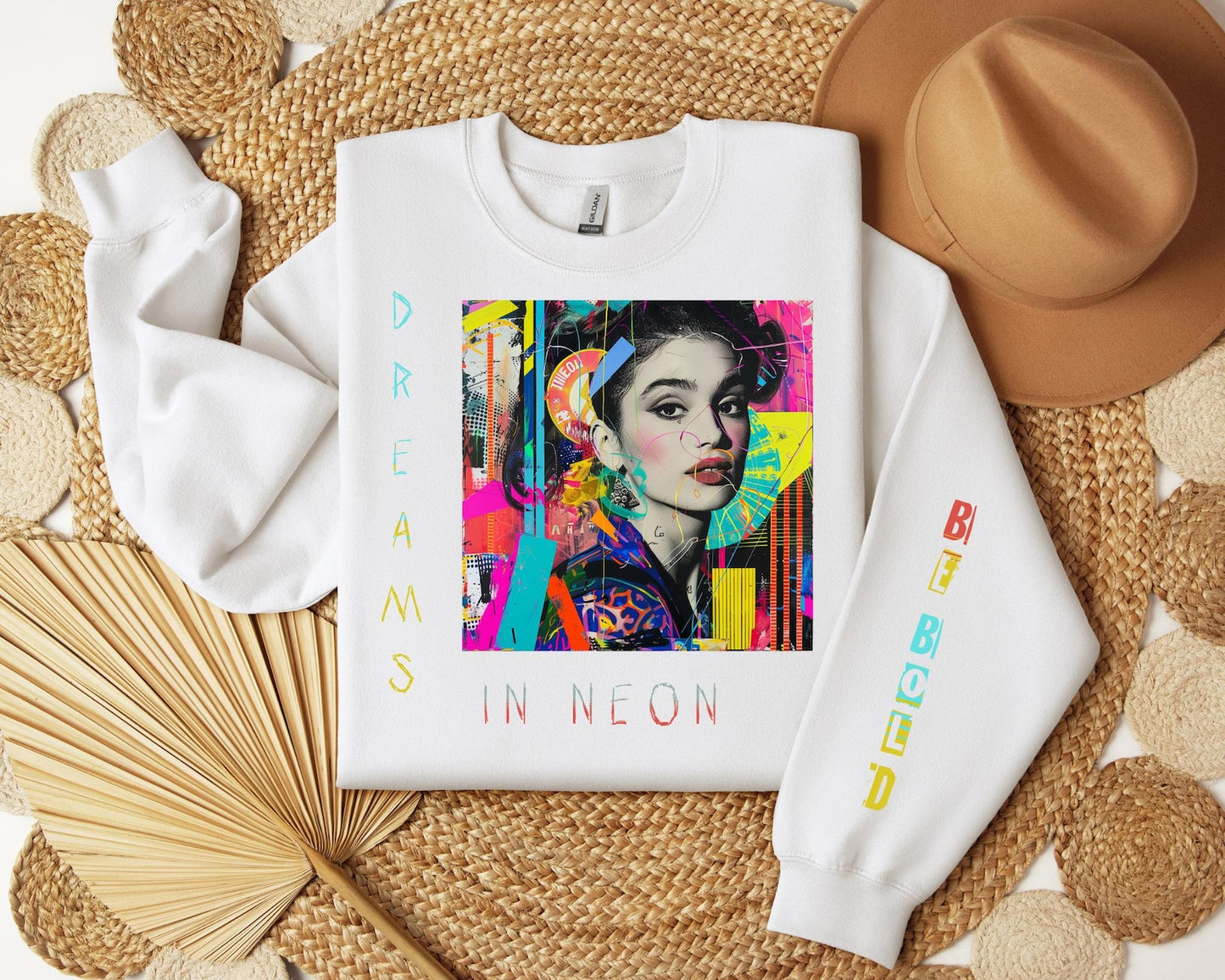 Dreams in Neon 90's Graphic Punk Rock Sweatshirt