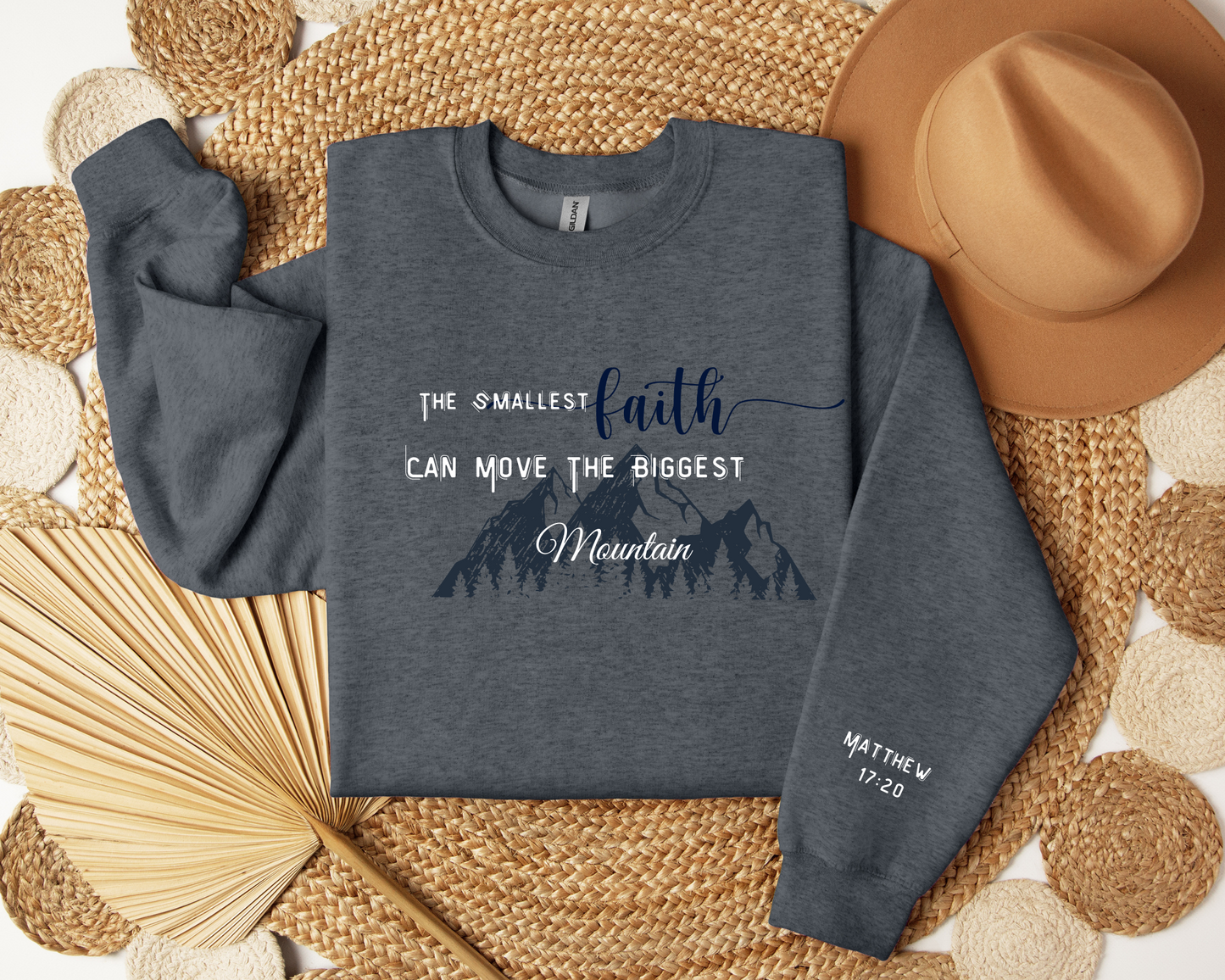 Faith Moves Mountains Sweatshirt -Christian Scripture