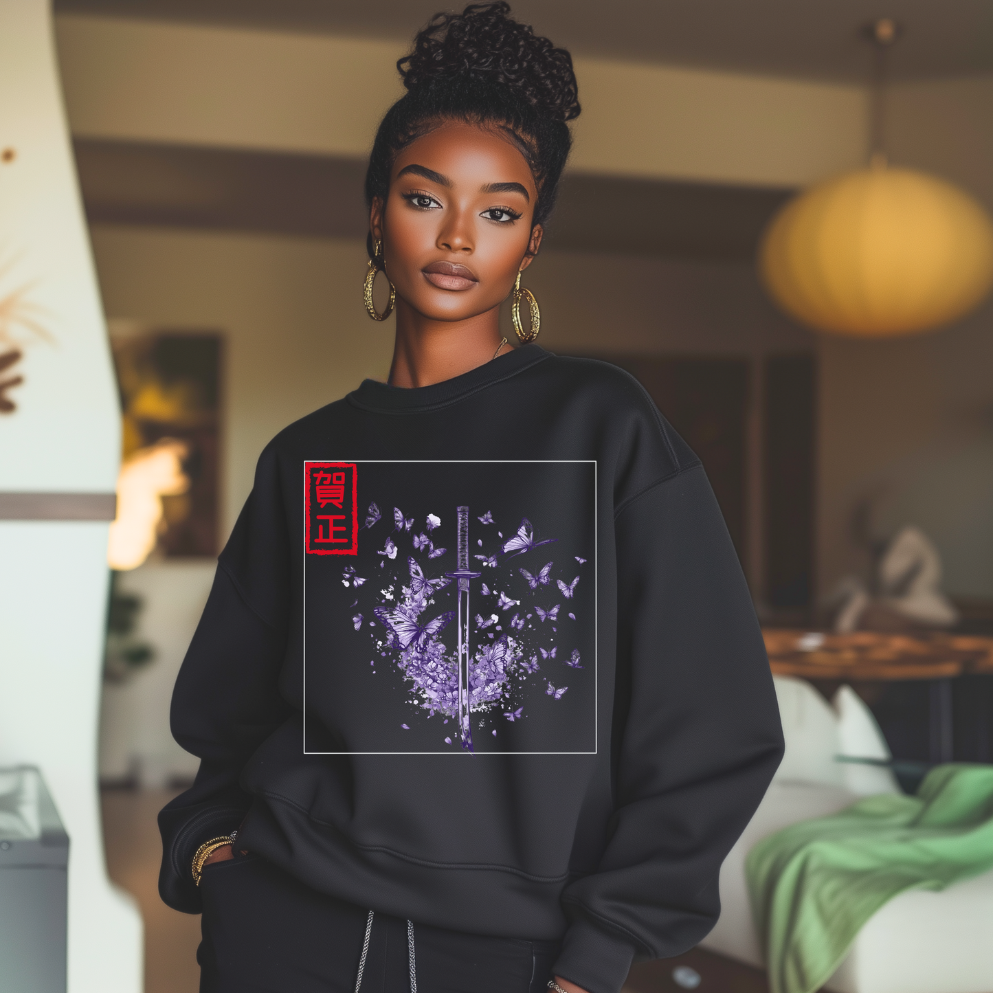 Subtle Japanese Anime Streetwear - Katana Butterfly Sword