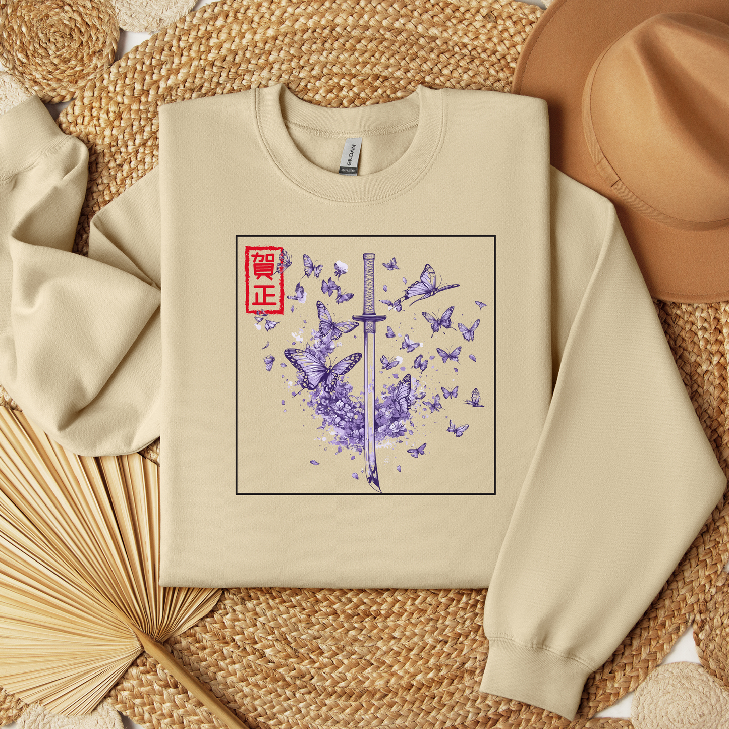 Subtle Japanese Anime Streetwear - Katana Butterfly Sword