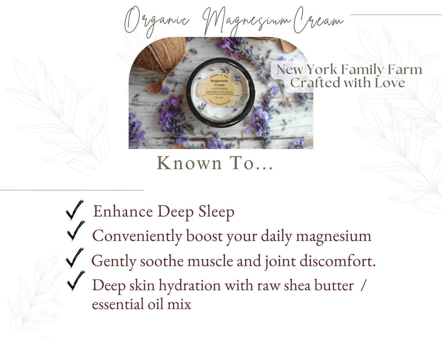 Magnesium Lavender Cream for Deep Sleep, Aches, & Relaxation