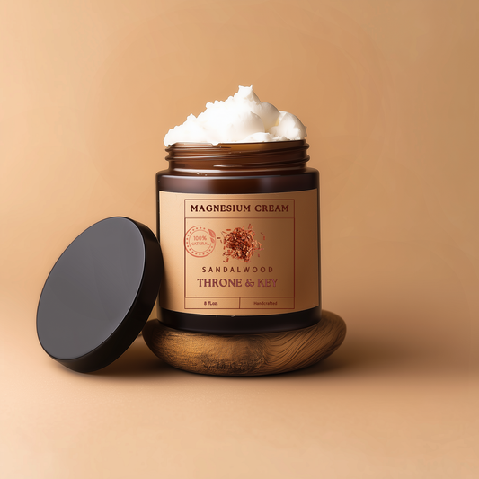 Organic Magnesium Cream, High Potency - Sandalwood Winter Scent, Sleep Aid, New York Farm Crafted