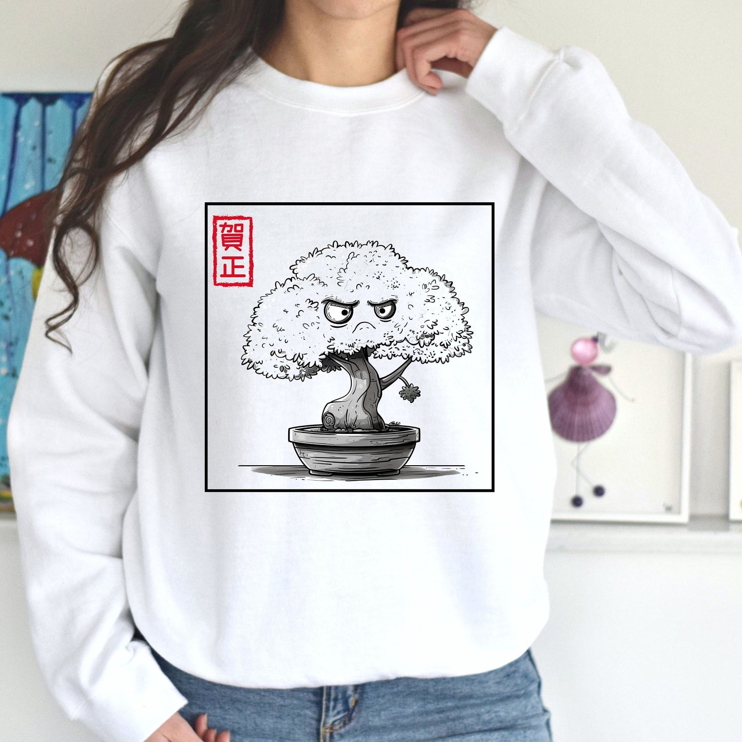 Grumpy Bonsai Tree Anime Crewneck