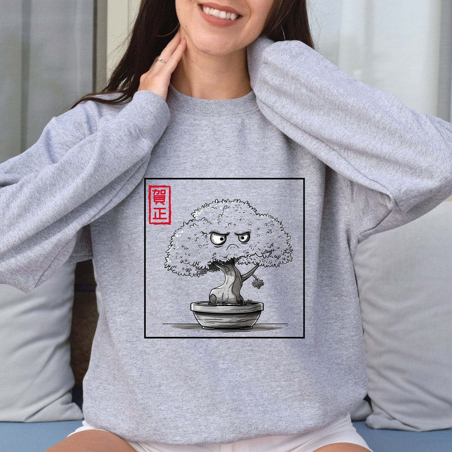 Grumpy Bonsai Tree Anime Crewneck