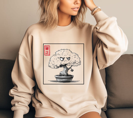 Grumpy Bonsai Tree Anime Crewneck