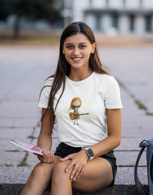 Guitar Girl Pop Art Shirt - Coquette VSCO Rockstar Design