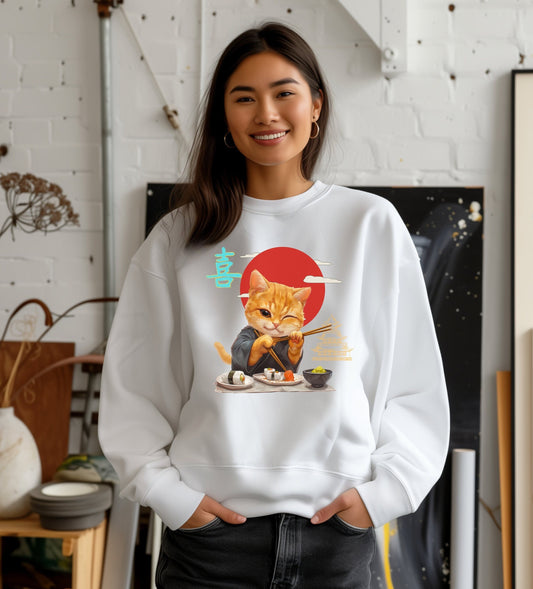 Sushi Ramen Cat Sweatshirt