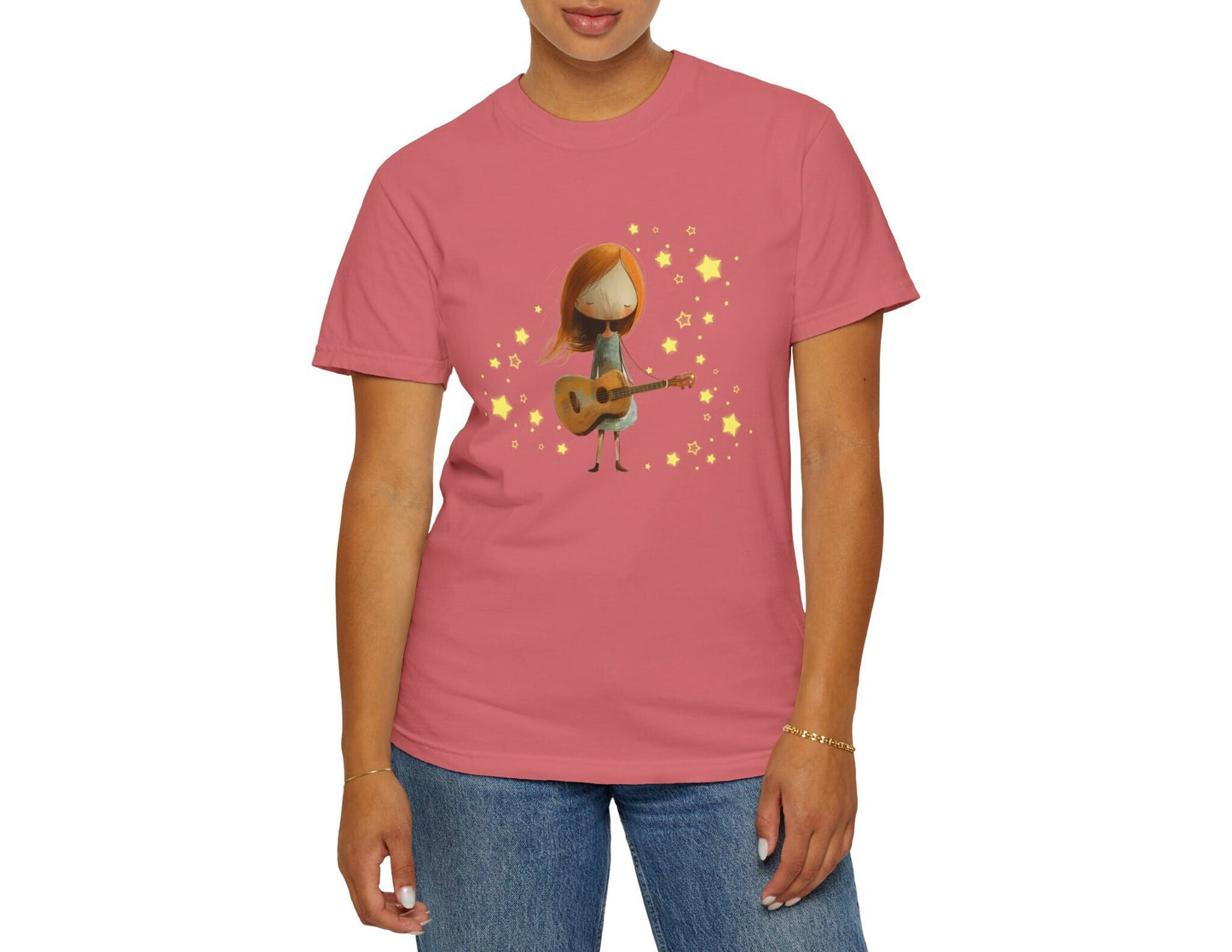 Guitar Girl Pop Art Shirt - Coquette VSCO Rockstar Design
