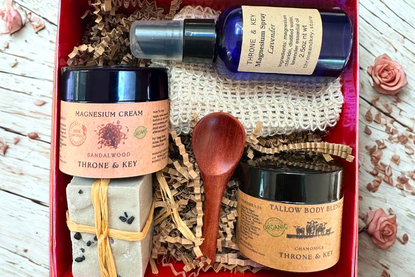 Father's Day Organic Spa Gift Box – Tallow Body Butter, Magnesium Sandalwood Cream & Body Spray